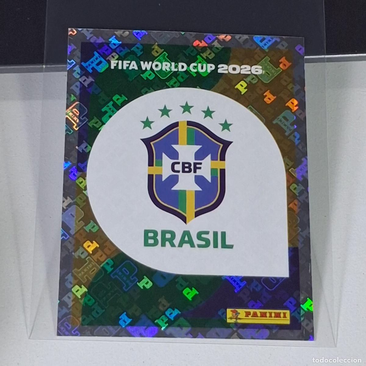 Cromos de F&uacute;tbol: A36 BRA 1 BRA1 LOGO BADGE ESCUDO BRAZIL BRASIL CBF MUNDIAL FIFA WORLD CUP 2026 STICKER PANINI