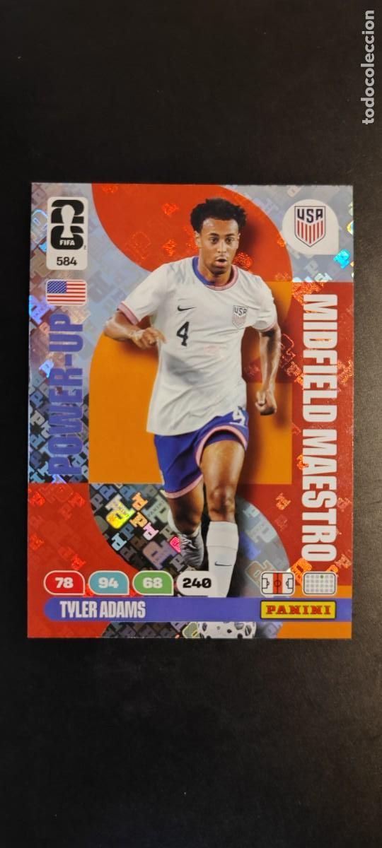 Cromos de F&uacute;tbol: ADRENALYN XL FIFA WORLD CUP 2026 CARD POWER-UP TYLER ADAMS USA # 584 PANINI