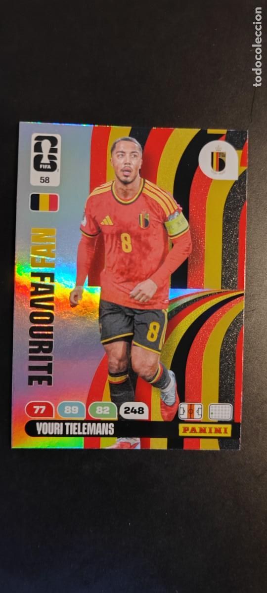 Cromos de F&uacute;tbol: ADRENALYN XL FIFA WORLD CUP 2026 CARD FAN FAVOURITE TIELEMANS BELGICA # 58 PANINI