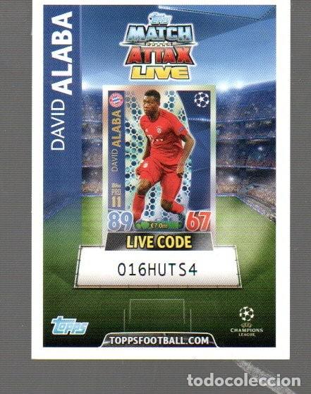 Cromos de F&uacute;tbol: CROMO DE MATCH ATTAX LIVE DE TOPPS FOOTBALL CON DAVID ALABA