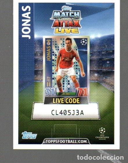 Cromos de F&uacute;tbol: CROMO DE MATCH ATTAX LIVE DE TOPPS FOOTBALL CON JONAS