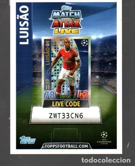 Cromos de F&uacute;tbol: CROMO DE MATCH ATTAX LIVE DE TOPPS FOOTBALL CON LUISAO