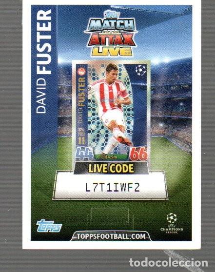 Figurine di Calcio: CROMO DE MATCH ATTAX LIVE DE TOPPS FOOTBALL CON DAVID FUSTER