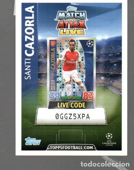 Football Stickers: CROMO DE MATCH ATTAX LIVE DE TOPPS FOOTBALL CON SANTI CAZORLA