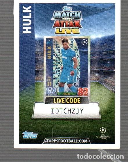 Cartes &agrave; collectionner de Football: CROMO DE MATCH ATTAX LIVE DE TOPPS FOOTBALL CON HULK