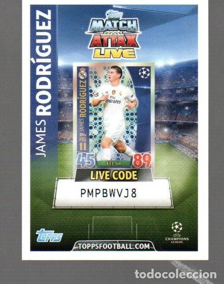 Cromos de F&uacute;tbol: CROMO DE MATCH ATTAX LIVE DE TOPPS FOOTBALL CON JAMES RODR&Iacute;GUEZ