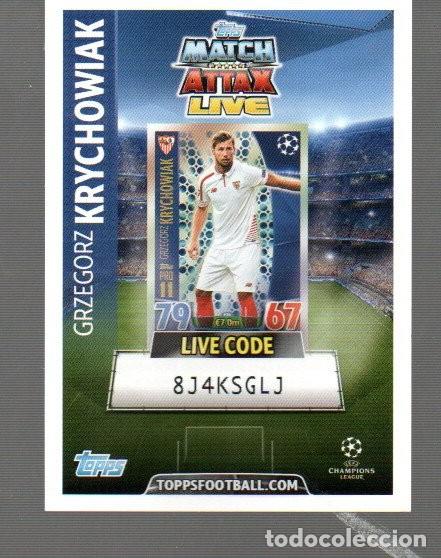 Cromos de F&uacute;tbol: CROMO DE MATCH ATTAX LIVE DE TOPPS FOOTBALL CON GRZEGORZ KRYCHOWIAK