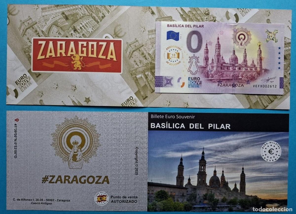 Cromos de F&uacute;tbol: BILLETE 0 Euro Souvenir TR&Iacute;PTICO ANIVERSARIO Espa&ntilde;a: VEFX 2025-3 BAS&Iacute;LICA DEL PILAR, Zaragoza