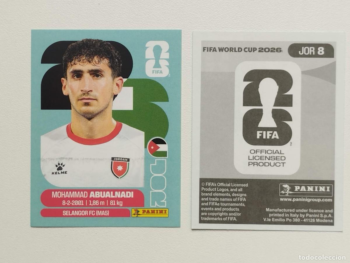 Cromos de Futebol: CROMO STICKER WORLD CUP 2026 MUNDIAL 26 PANINI JORDANIA JOR8 JOR 8 ABUALNADI
