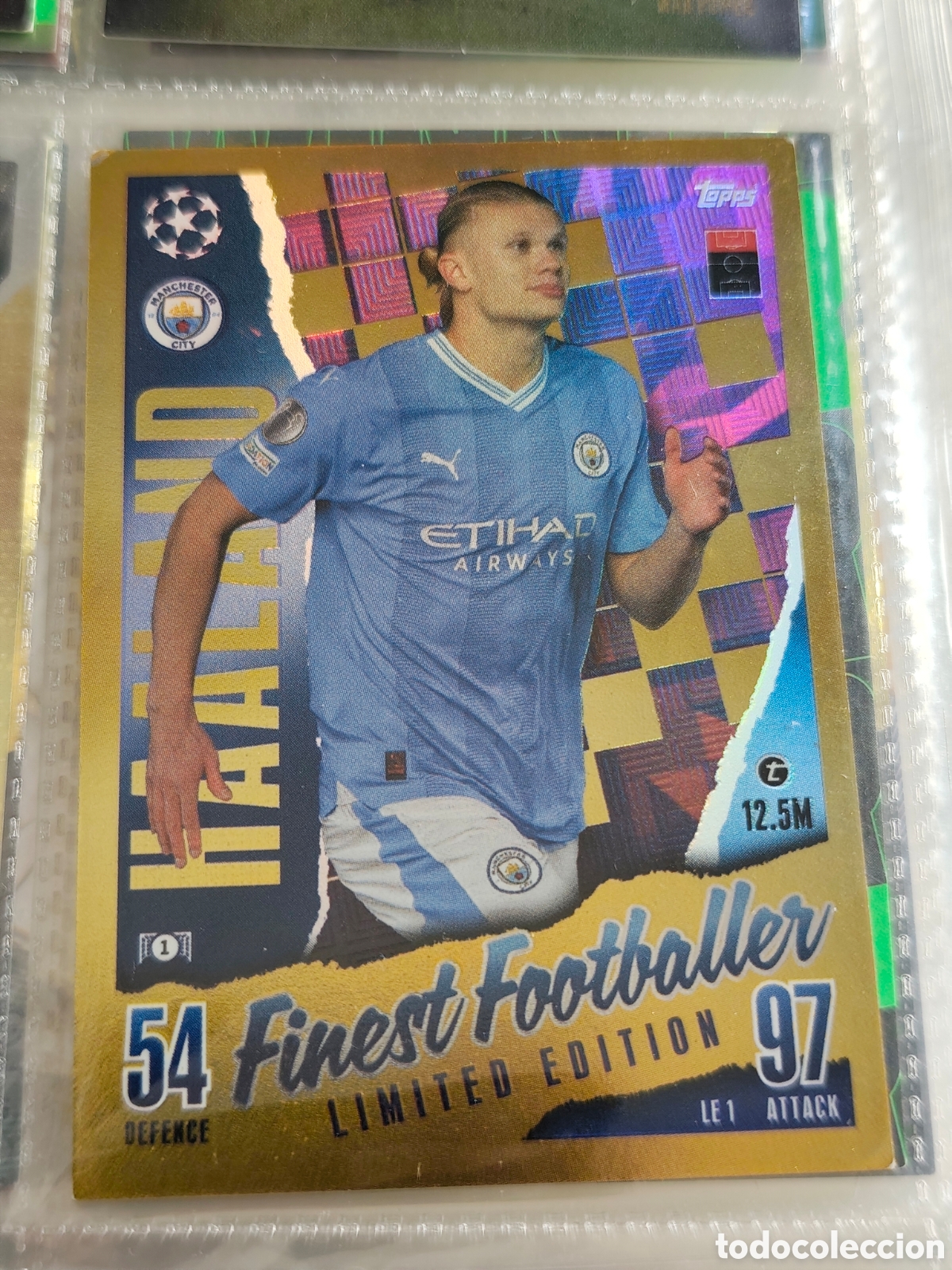 Cromos de F&uacute;tbol: Erling Haaland Finest footballer Limited Edition match attac 2023 24 topps