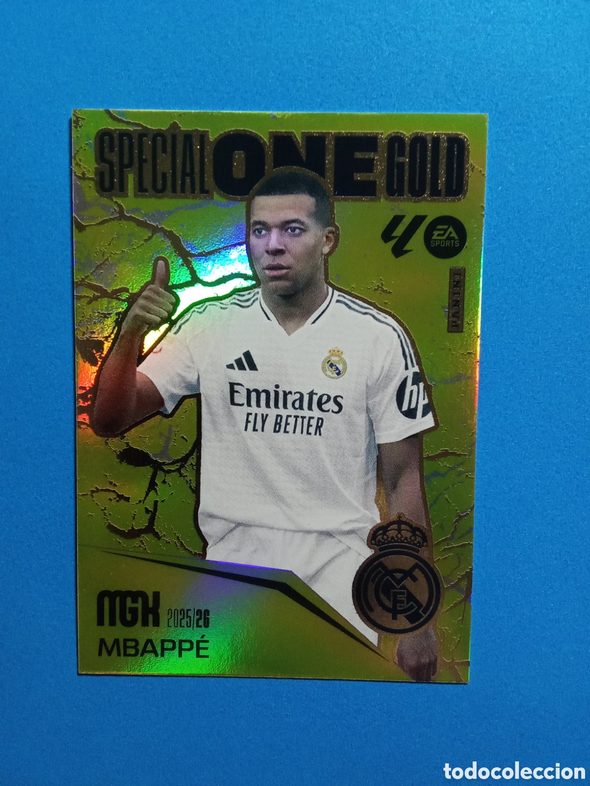 Cromos de F&uacute;tbol: CROMO SPECIAL ONE GOLD MBAPPE REAL MADRID ATHLETIC MEGACRACKS 25-26
