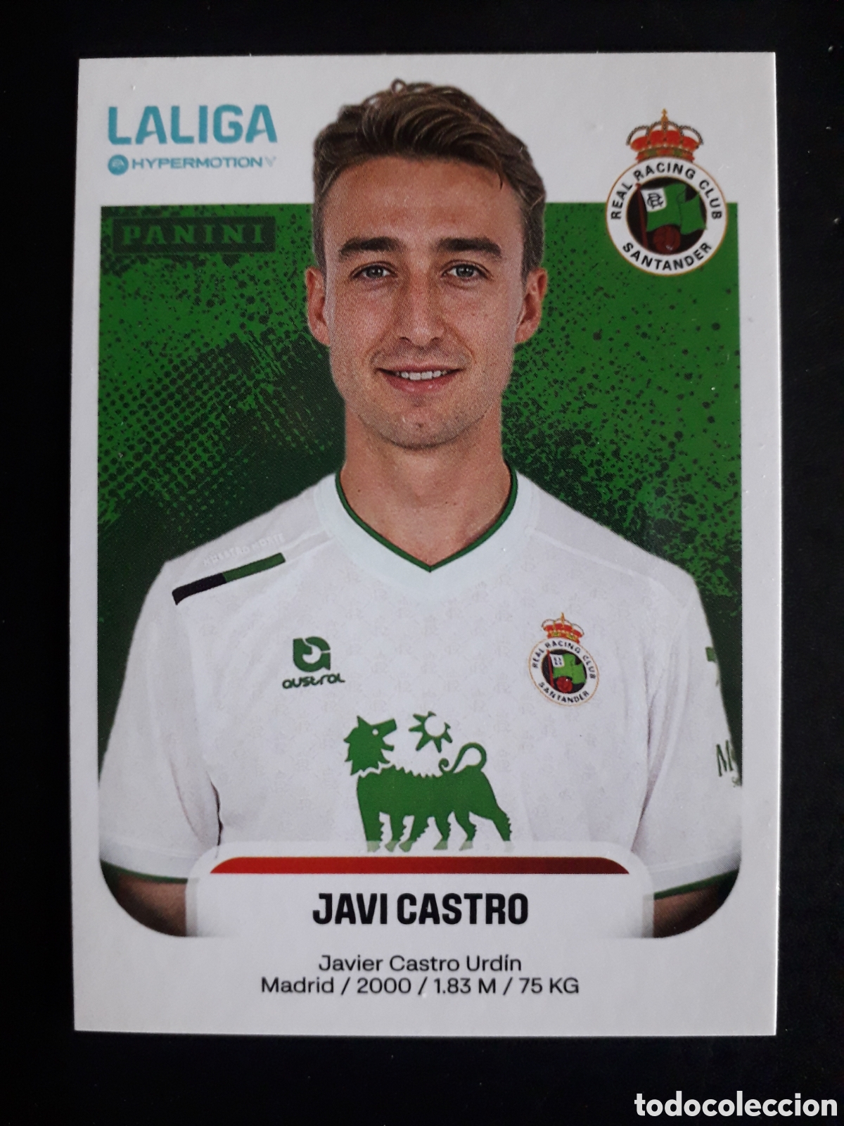 Cromos de F&uacute;tbol: JAVI CASTRO RACING DE SANTANDER N&deg; 333 LALIGA HYPERMOTION 25 26 2025 2026 PANINI PEDIDO M&Iacute;NIMO 3&euro;