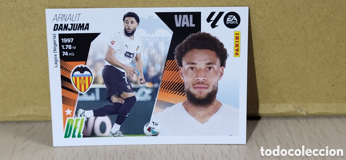 Cartes &agrave; collectionner de Football: DANJUMA VALENCIA N&ordm; 18 BIS COLOCA LIGA ESTE 25 26 2025 2026 PANINI