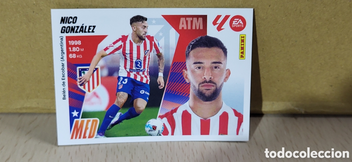 Fu&szlig;ball-Sticker: NICO GONZALEZ ATLETICO DE MADRID N&ordm; 12 BIS COLOCA LIGA ESTE 25 26 2025 2026 PANINI