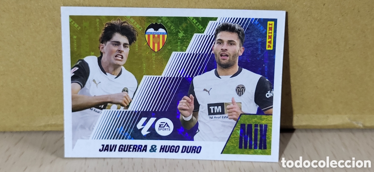 Cartes &agrave; collectionner de Football: JAVI GUERRA HUGO DURO VALENCIA N&ordm; 14 MIX LIGA ESTE 25 26 2025 2026 PANINI