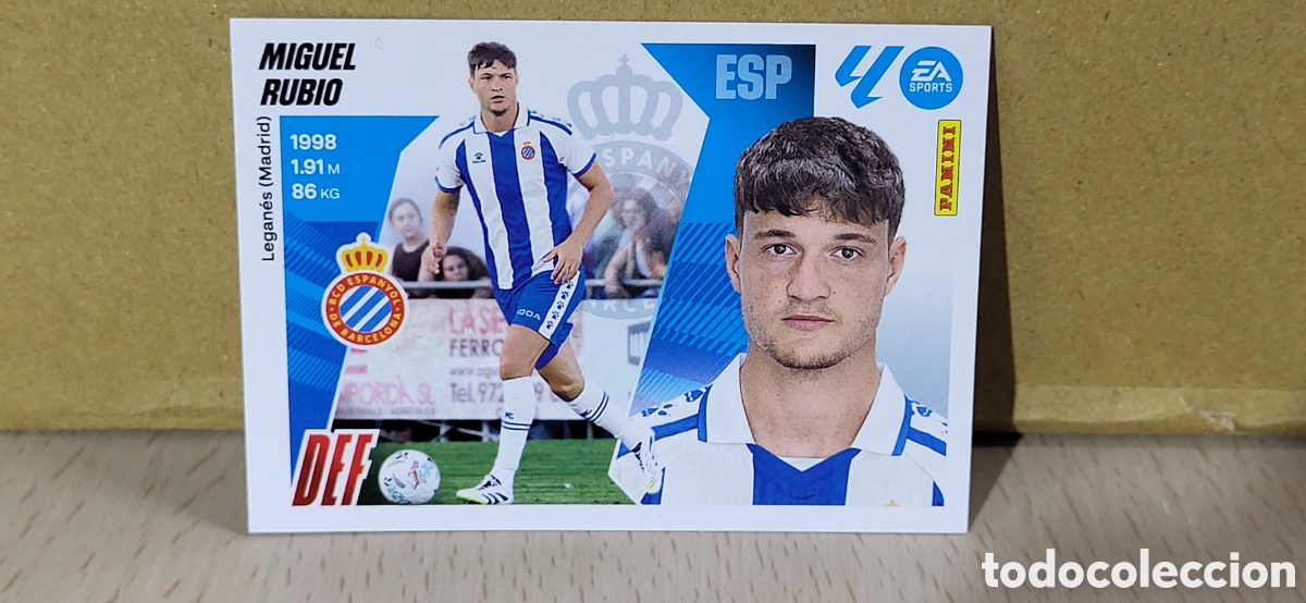 Cromos de F&uacute;tbol: MIGUEL RUBIO RCD ESPA&Ntilde;OL ESPANYOL ULTIMOS FICHAJES N&ordm; 7 LIGA ESTE 25 26 2025 2026 PANINI