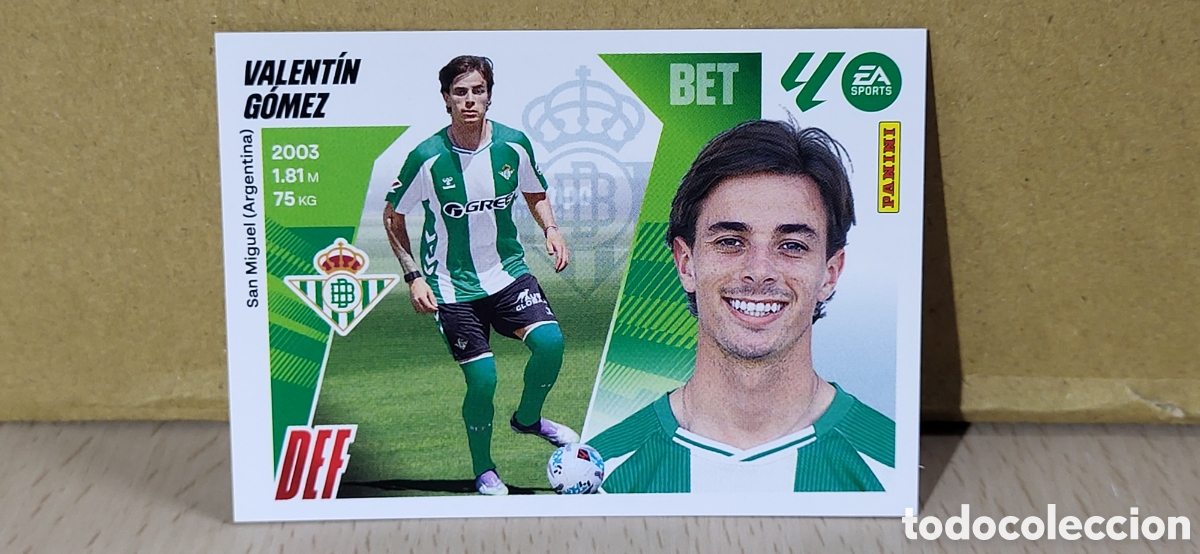 Cartes &agrave; collectionner de Football: VALENTIN GOMEZ REAL BETIS ULTIMOS FICHAJES N&ordm; 17 LIGA ESTE 25 26 2025 2026 PANINI