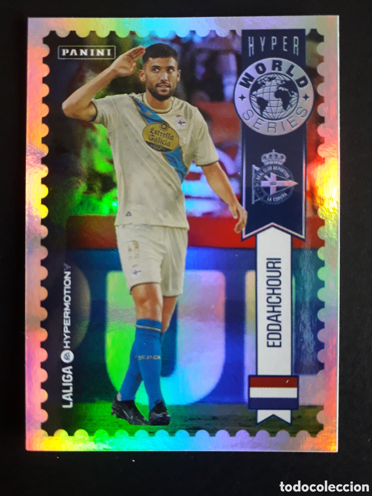 Fu&szlig;ball-Sticker: EDDAHCHOURI DEPORTIVO CORU&Ntilde;A HYPER WORLD N&deg; 443 HYPERMOTION 25 26 2025 2026 PANINI PEDIDO M&Iacute;NIMO 3&euro;