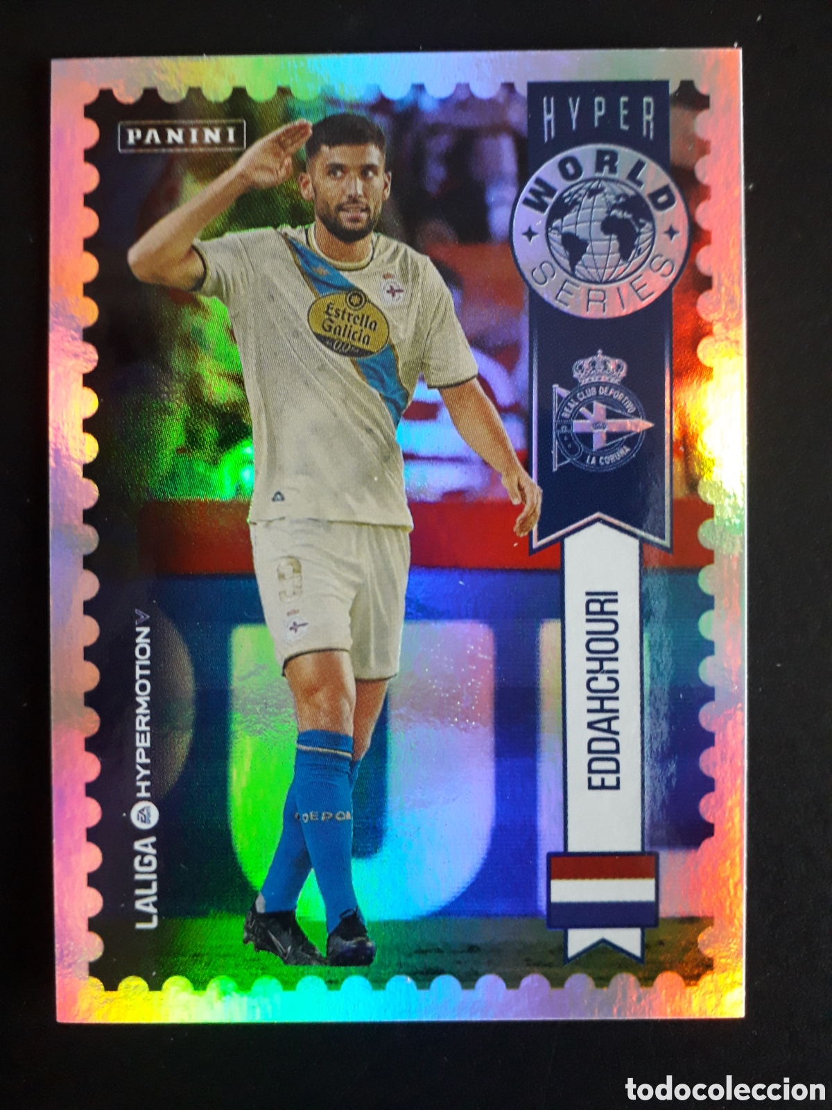 Fu&szlig;ball-Sticker: EDDAHCHOURI DEPORTIVO CORU&Ntilde;A HYPER WORLD N&deg; 443 HYPERMOTION 25 26 2025 2026 PANINI PEDIDO M&Iacute;NIMO 3&euro;