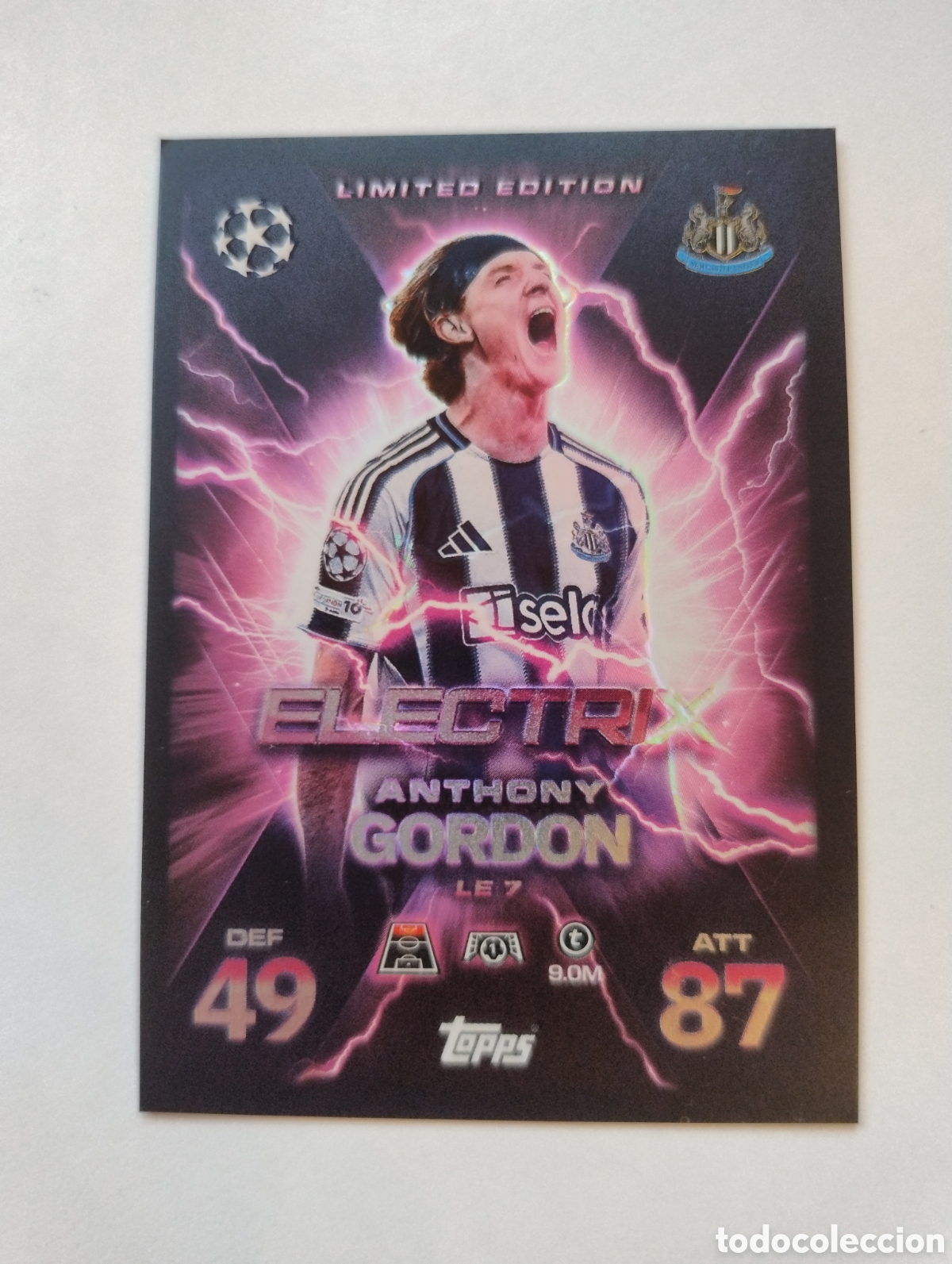 Cromos de F&uacute;tbol: LE 7 - Anthony Gordon - Newcastle - Topps Match Attax Extra 2025 - 2026 Electrix Limited Edition