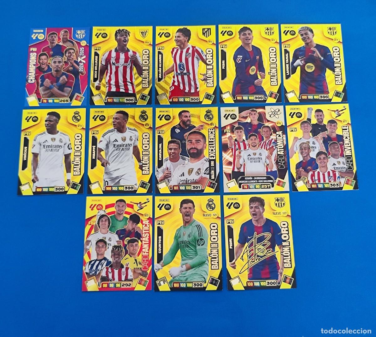Fu&szlig;ball-Sticker: Adrenalyn 2025 2026 / 25 26 Bal&oacute;n de Oro Yamal Mbapp&eacute; Juli&aacute;n Vinicius Pedri Fant&aacute;stica Courtois