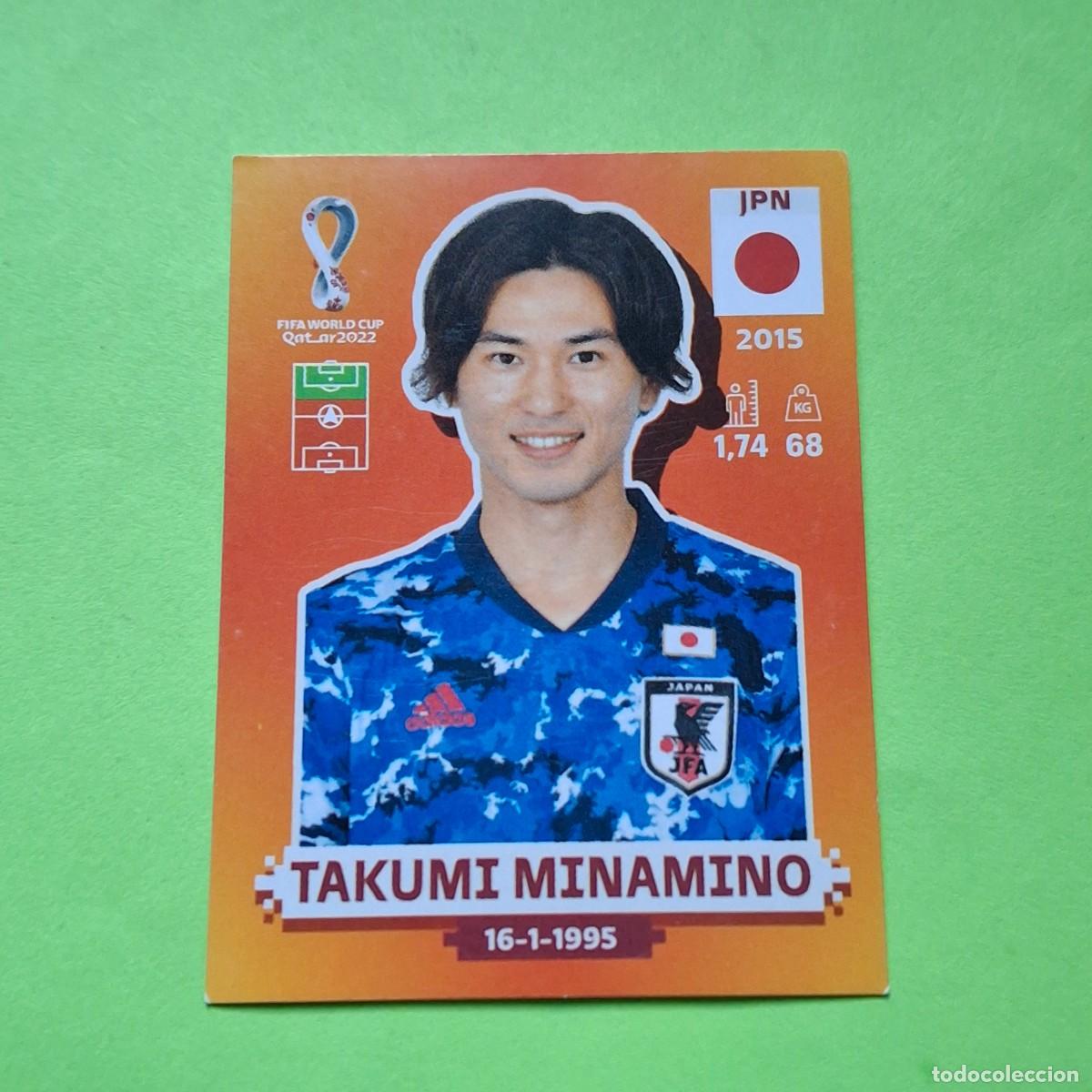 Cromos de F&uacute;tbol: WORLD CUP MUNDIAL QATAR 2022 - VERSION NARANJA SUDAMERICA - JPN 17 JAPON - TAKUMI MINAMINO