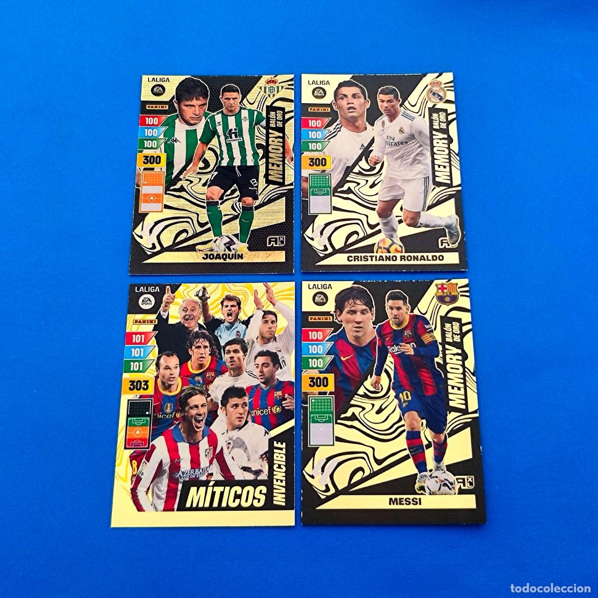 Cromos de F&uacute;tbol: Adrenalyn 2023 2024 / 23 24 M&iacute;ticos Invencible Joaqu&iacute;n Cristiano Ronaldo Messi Memory Bal&oacute;n de Oro