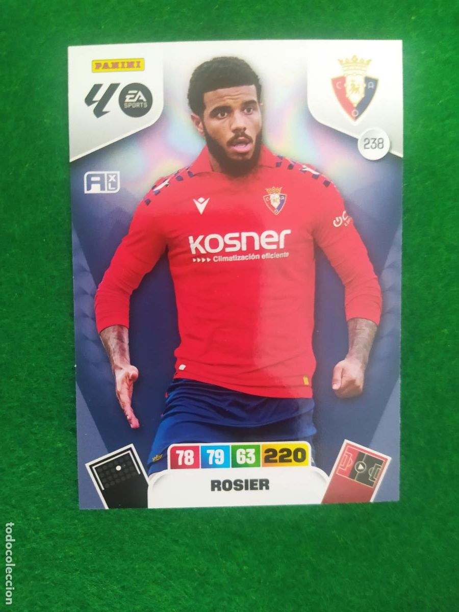 Cromos de F&uacute;tbol: adrenalyn xl 2025 2026 codigo sin activar osasuna n&ordm; 238 rosier