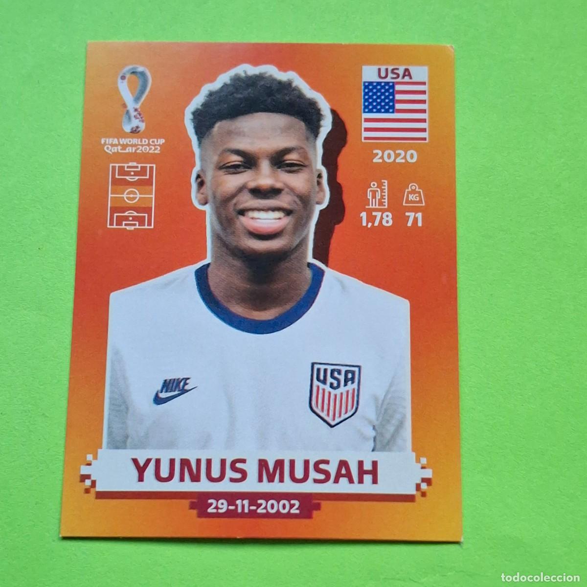 Cromos de F&uacute;tbol: WORLD CUP MUNDIAL QATAR 2022 - VERSION NARANJA SUDAMERICA - USA 14 ESTADOS UNIDOS - YUNUS MUSAH