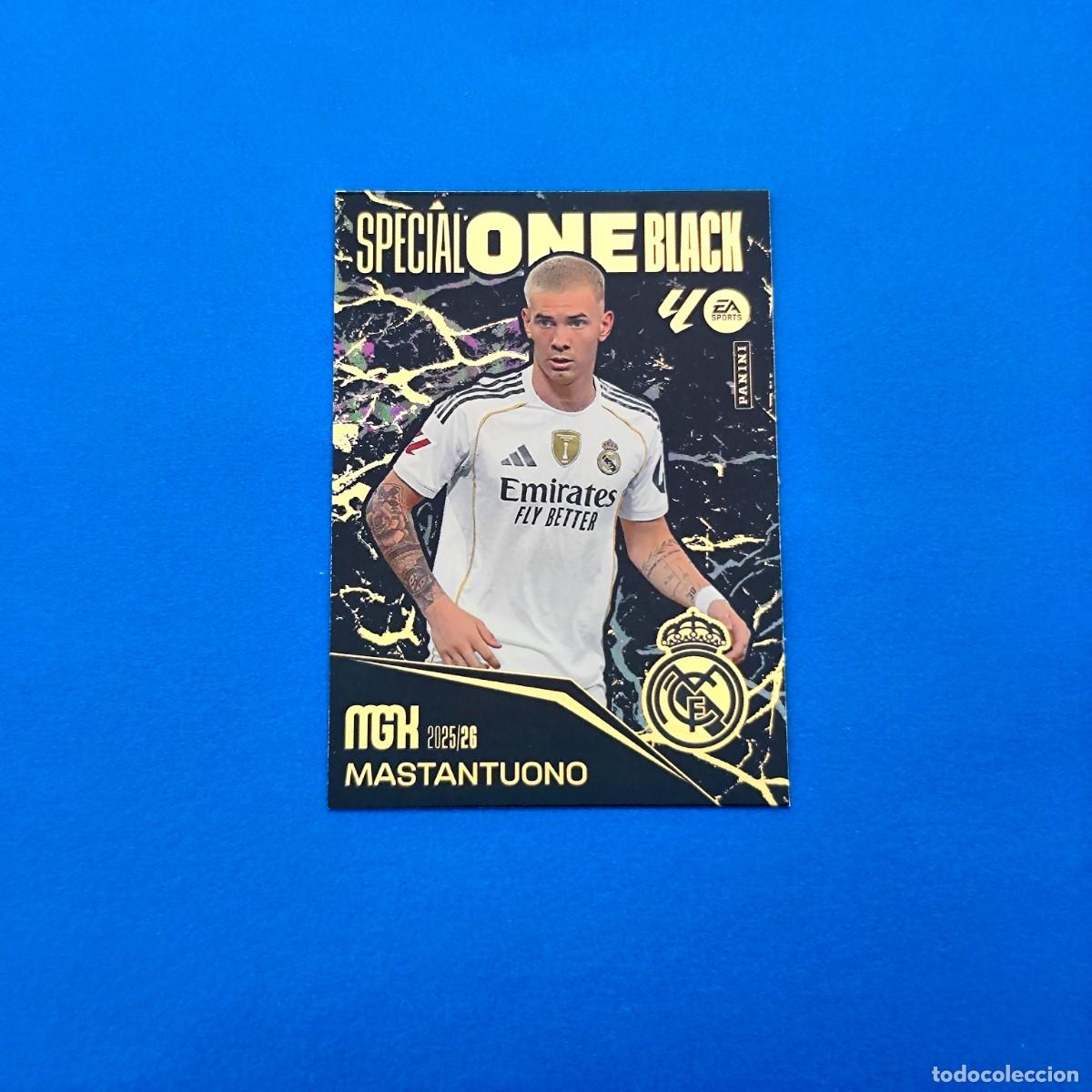 Cromos de F&uacute;tbol: Megacracks 2025 2026 / 25 26 Special One Black Mastantuono Real Madrid
