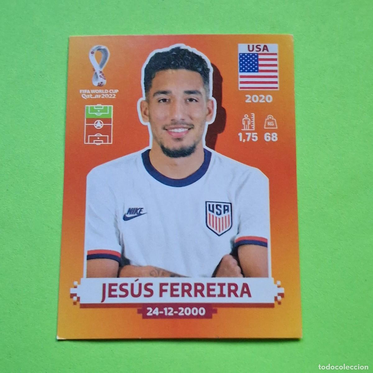 Cromos de F&uacute;tbol: WORLD CUP MUNDIAL QATAR 2022 - VERSION NARANJA SUDAMERICA - USA 15 ESTADOS UNIDOS - JESUS FERREIRA