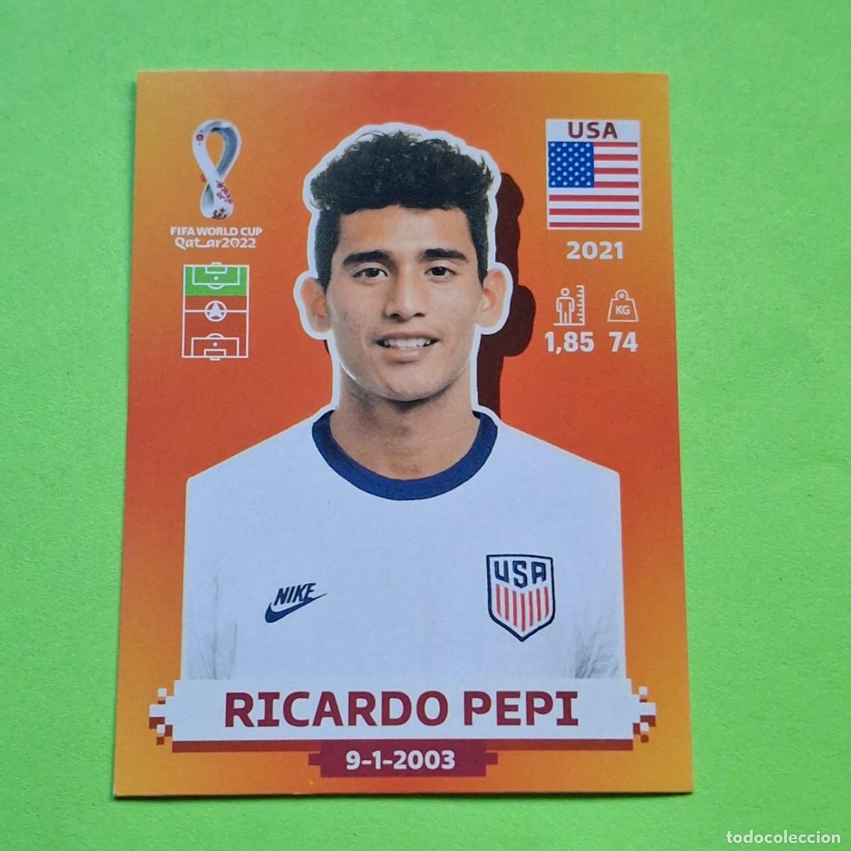 Cromos de F&uacute;tbol: WORLD CUP MUNDIAL QATAR 2022 - VERSION NARANJA SUDAMERICA - USA 16 ESTADOS UNIDOS - RICARDO PEPI