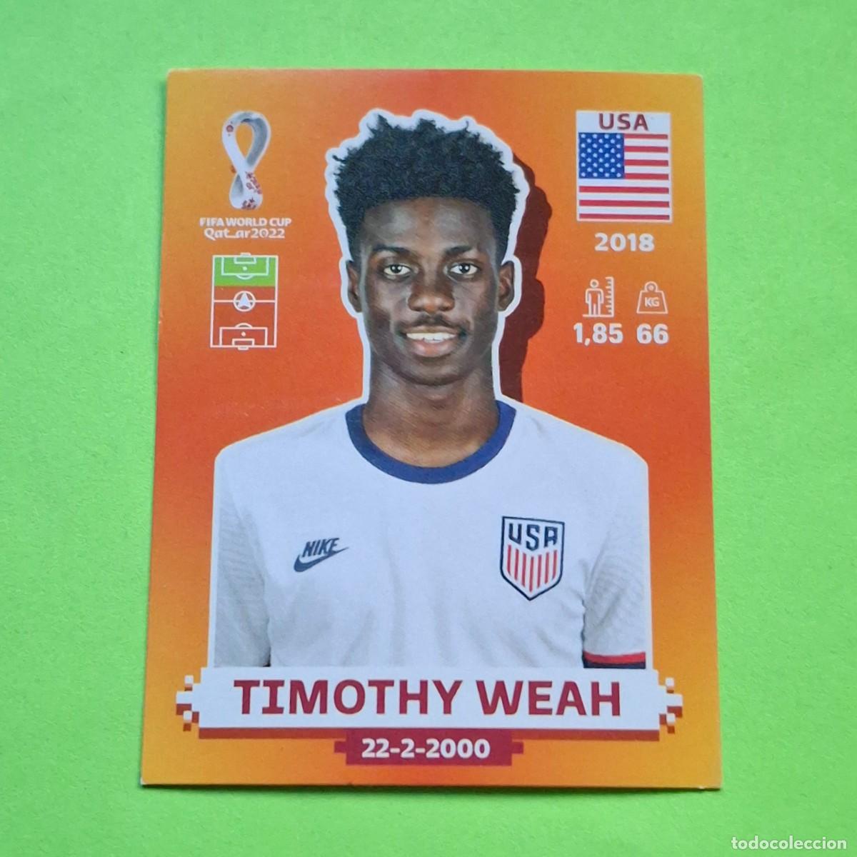 Cromos de F&uacute;tbol: WORLD CUP MUNDIAL QATAR 2022 - VERSION NARANJA SUDAMERICA - USA 19 ESTADOS UNIDOS - TIMOTHY WEAH