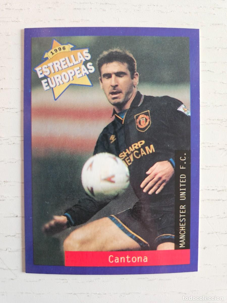 Cromos de F&uacute;tbol: # 65 Eric Cantona Manchester United Inglaterra Francia Estrellas Europeas 1996 Panini buen estado