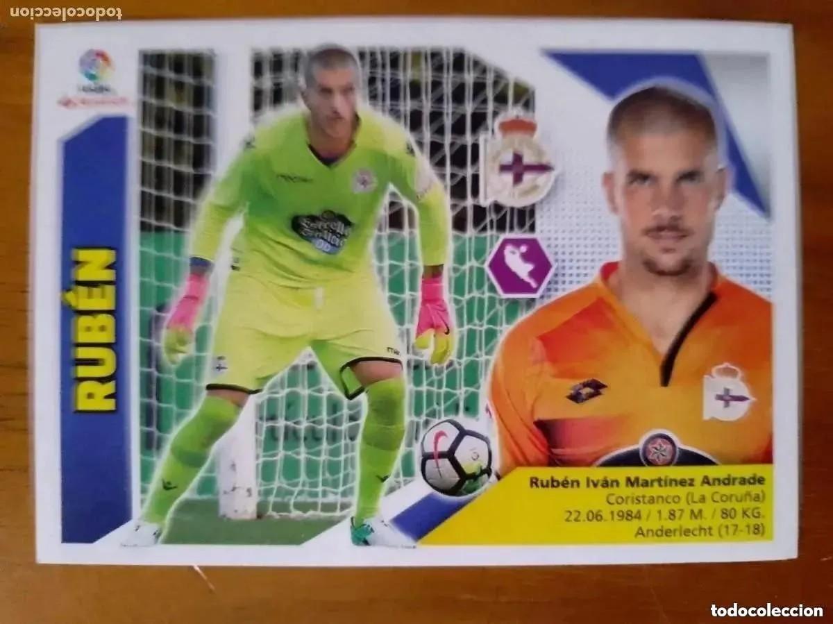 Cromos de f&uacute;tbol: CROMO. RUBEN. DEPORTIVO. LIGA ESTE 2017-18.