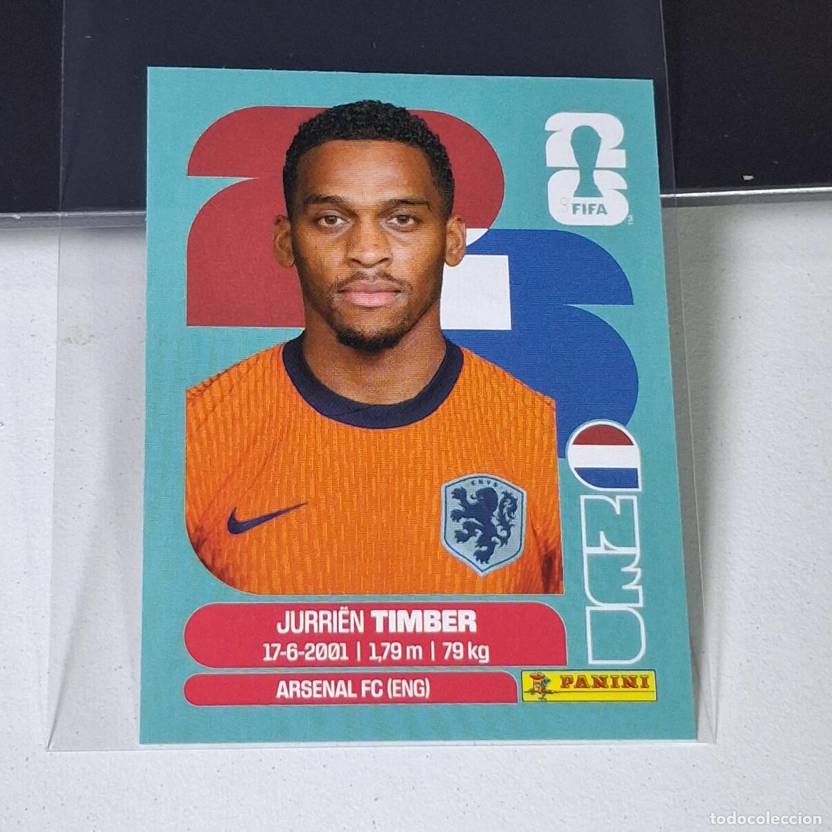 Cromos de F&uacute;tbol: A37 NED5 JURRI&Euml;N TIMBER 5 PA&Iacute;SES BAJOS HOLANDA NED MUNDIAL FIFA WORLD CUP 2026 STICKER PANINI