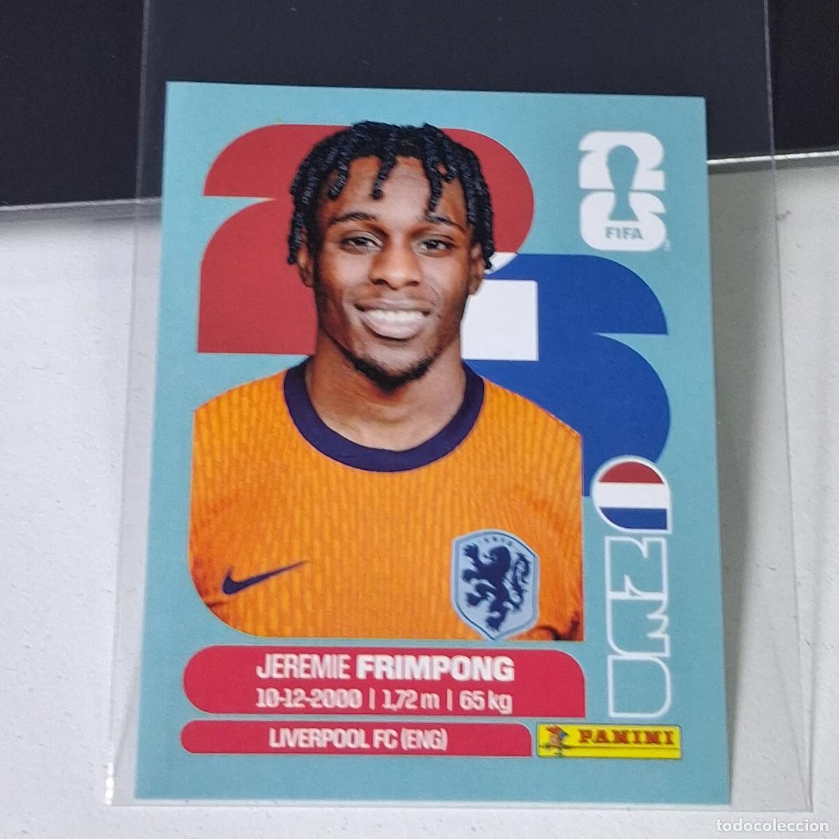 Cartes &agrave; collectionner de Football: A37 NED 8 NED8 JEREMIE FRIMPONG PA&Iacute;SES BAJOS HOLANDA NED MUNDIAL FIFA WORLD CUP 2026 STICKER PANINI