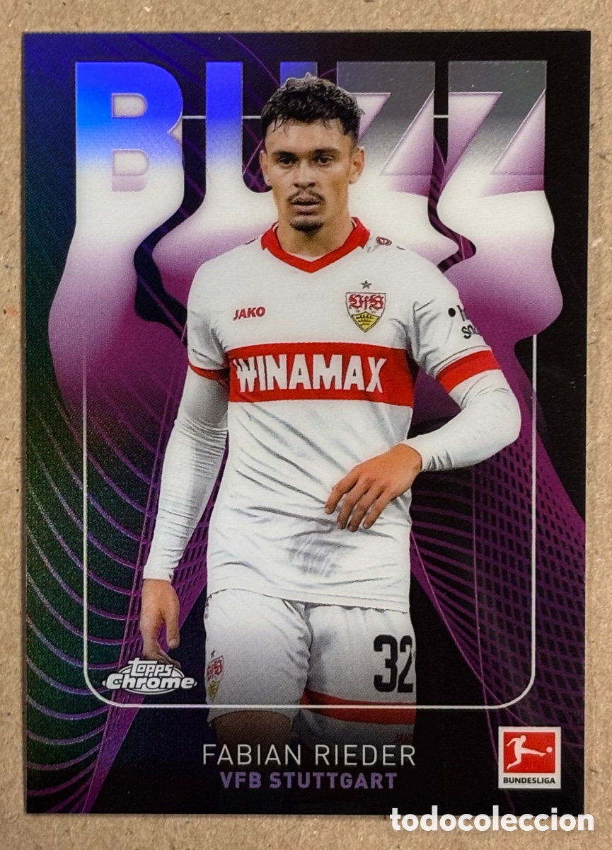 Cromos de F&uacute;tbol: FABIAN RIEDER (VFB STUTTGART). CARTA BUZZ BUNDESLIGA TOPPS CHROME 2025. #BU-8,