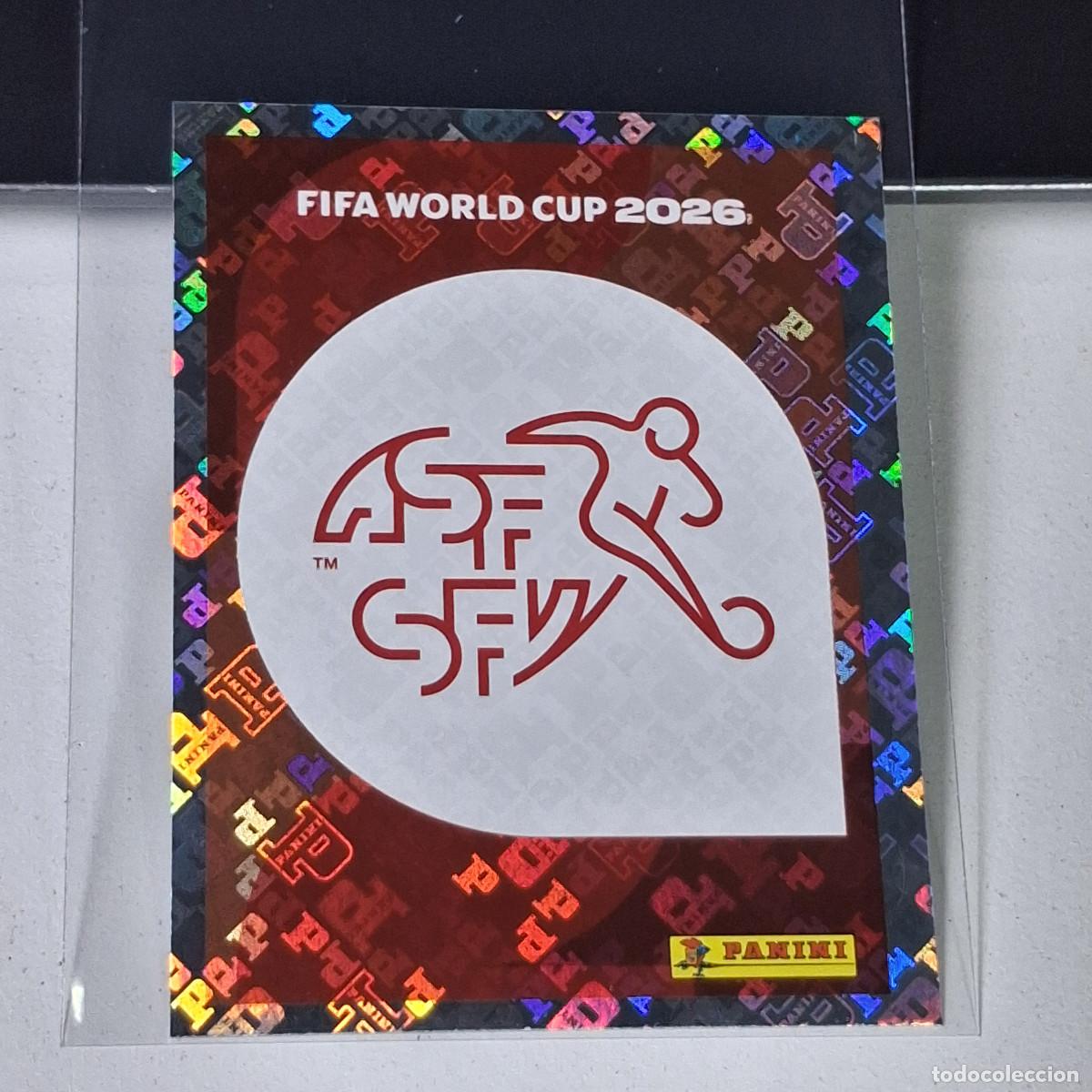 Cromos de F&uacute;tbol: A37 SUI 1 SUI1 ESCUDO LOGO BADGE SWITZERLAND SUIZA MUNDIAL FIFA WORLD CUP 2026 STICKER PANINI