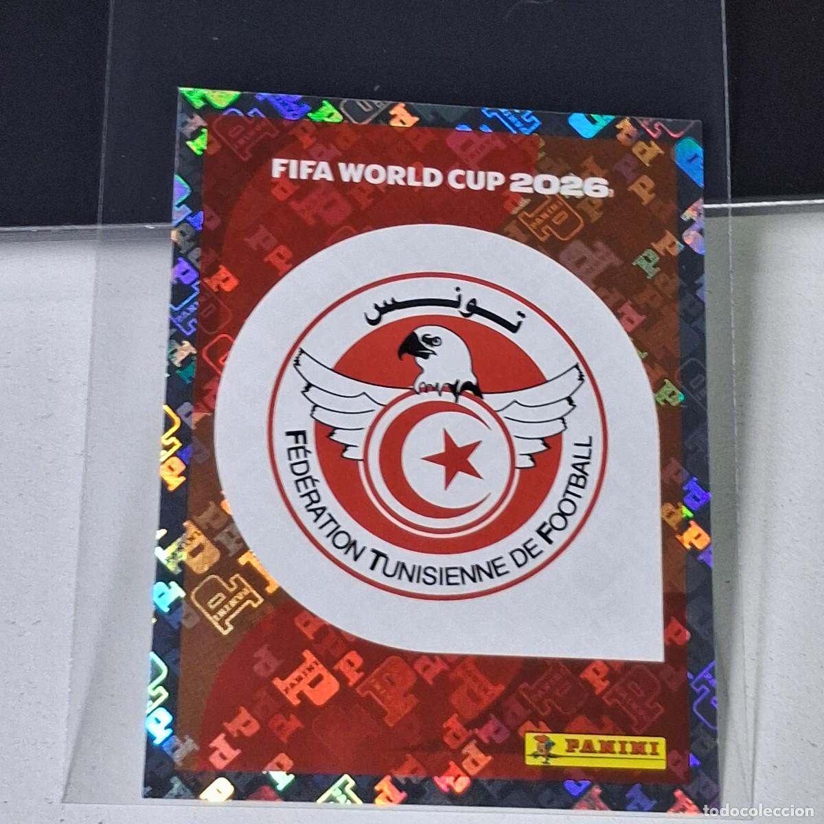 Cromos de F&uacute;tbol: A37 TUN 1 TUN1 ESCUDO LOGO BADGE TUNEZ TUNISIA MUNDIAL FIFA WORLD CUP 2026 STICKER PANINI