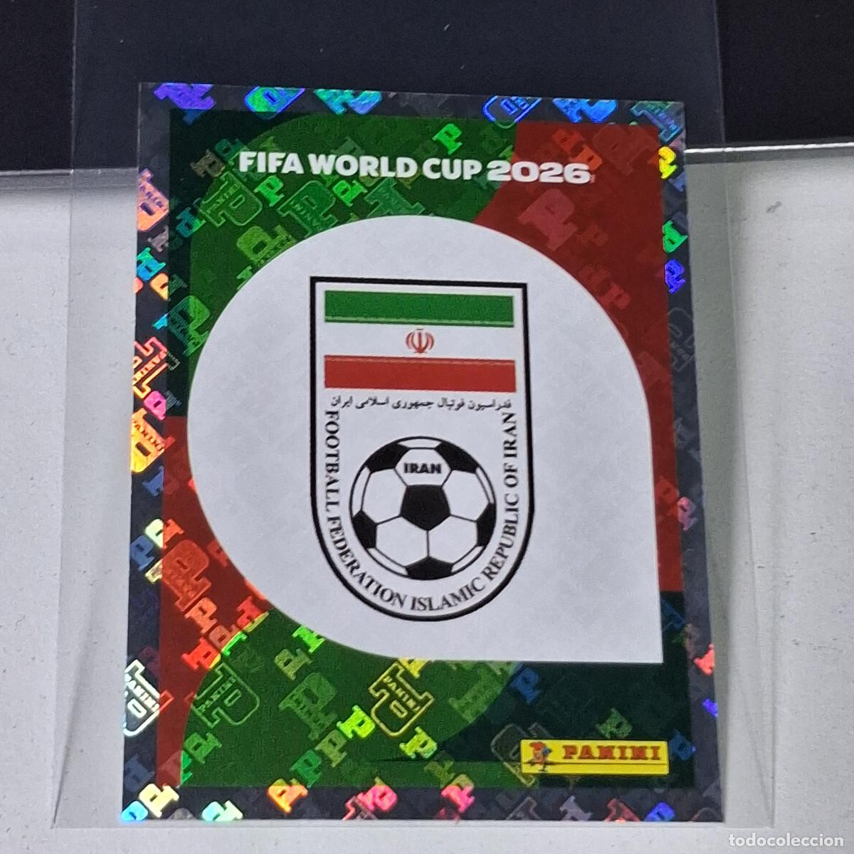 Cromos de F&uacute;tbol: A37 IRN 1 IRN1 ESCUDO LOGO BADGE IRAN IRAO MUNDIAL FIFA WORLD CUP 2026 STICKER PANINI