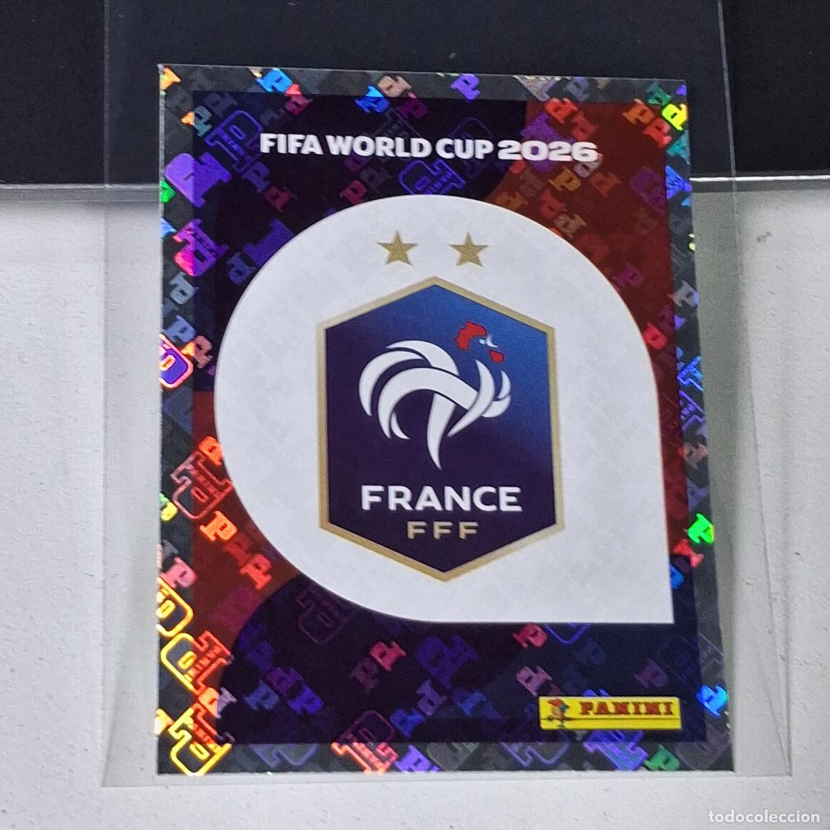 Cromos de F&uacute;tbol: A37 FRA1 EMBLEM ESCUDO 1 FRANCIA FRANCE FRA MUNDIAL FIFA WORLD CUP 2026 STICKER PANINI