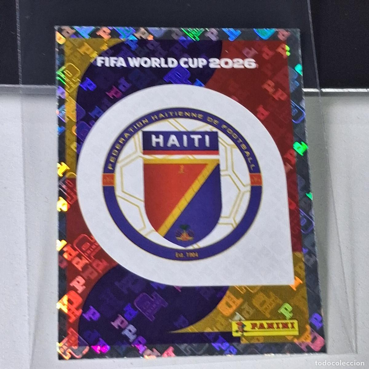 Cromos de F&uacute;tbol: A37 HAI 1 HAI1 ESCUDO LOGO BADGE HAITI MUNDIAL FIFA WORLD CUP 2026 STICKER PANINI