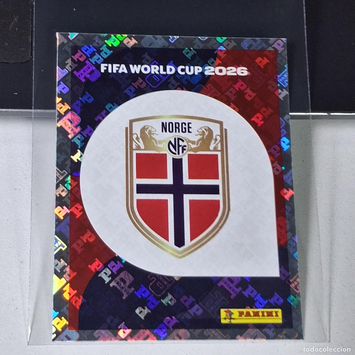 Cromos de F&uacute;tbol: A37 NOR 1 NOR1 ESCUDO BADGE LOGO NORWAY NORUEGA MUNDIAL FIFA WORLD CUP 2026 STICKER PANINI
