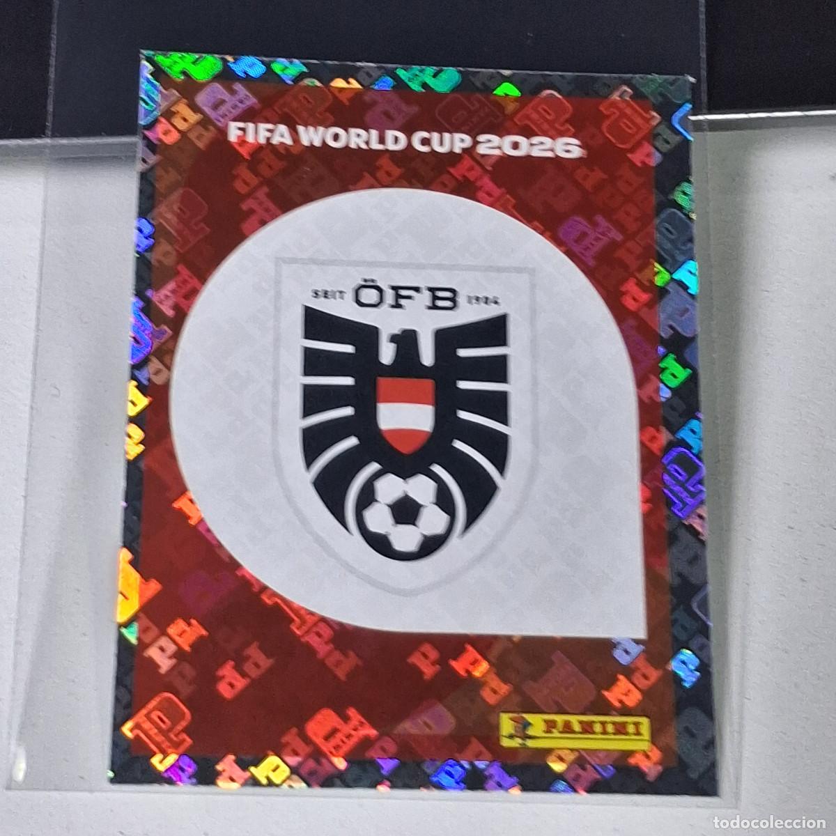 Cromos de F&uacute;tbol: A37 AUT1 EMBLEM ESCUDO 1 AUSTRIA AUT MUNDIAL FIFA WORLD CUP 2026 STICKER PANINI