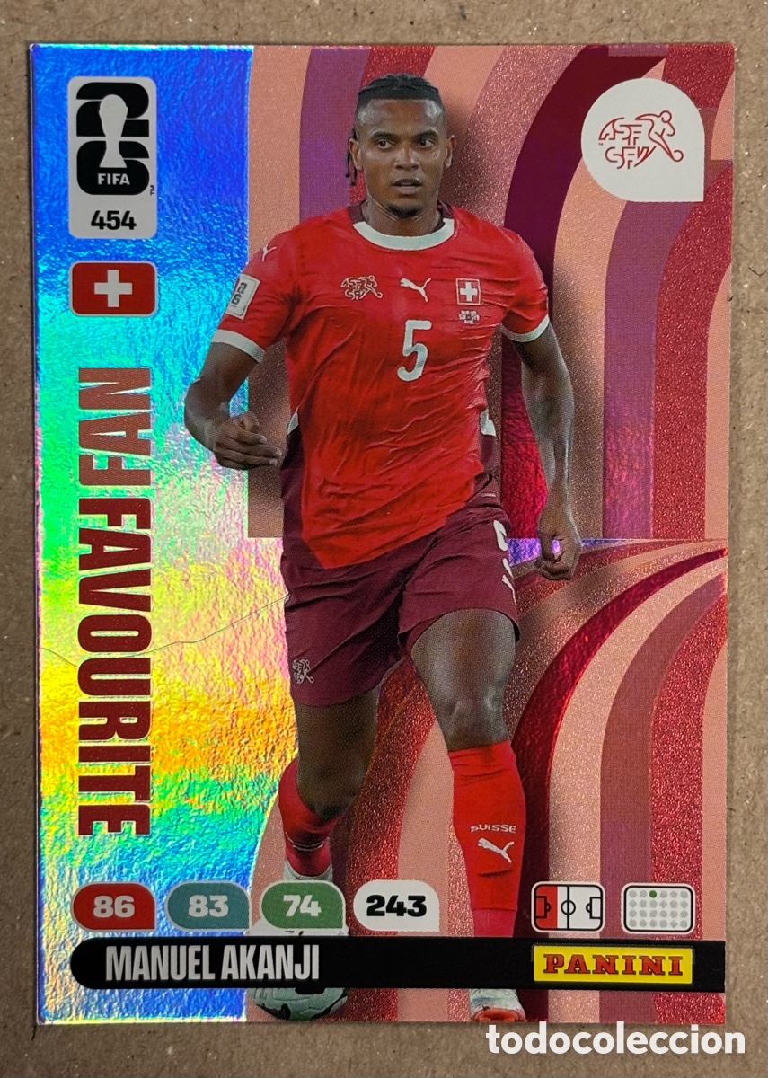 Cromos de F&uacute;tbol: MANUEL AKANJI (SUIZA). CARTA FAN FAVOURITE COLECCI&Oacute;N PANINI ADRENALYN XL FIFA WORLD CUP 2026. #454