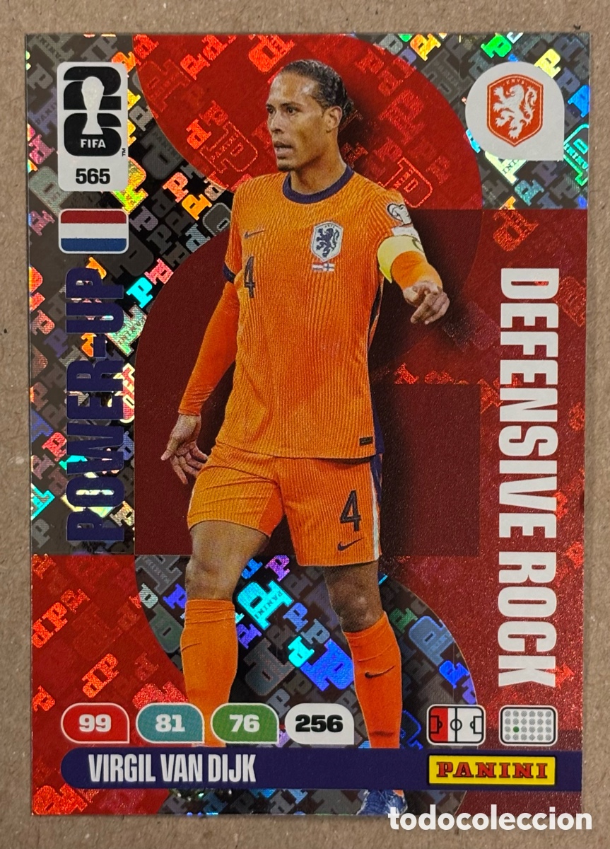 Cromos de F&uacute;tbol: VIRGIL VAN DIJK (HOLANDA). CARTA POWER-UP DEFENSE ROCK PANINI ADRENALYN XL FIFA WORLD CUP 2026. #565