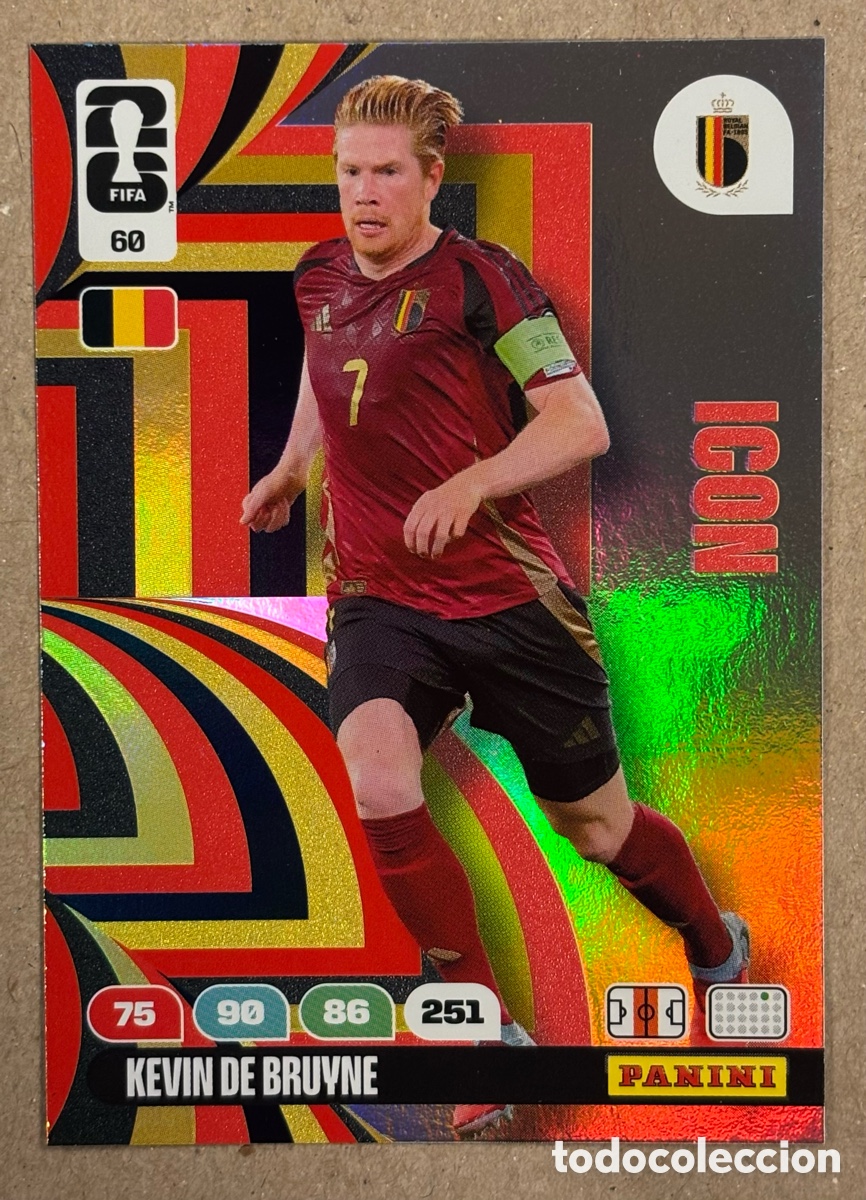 Cromos de F&uacute;tbol: KEVIN DE BRUYNE (B&Eacute;LGICA). CARTA ICON PANINI ADRENALYN XL FIFA WORLD CUP 2026. #60.