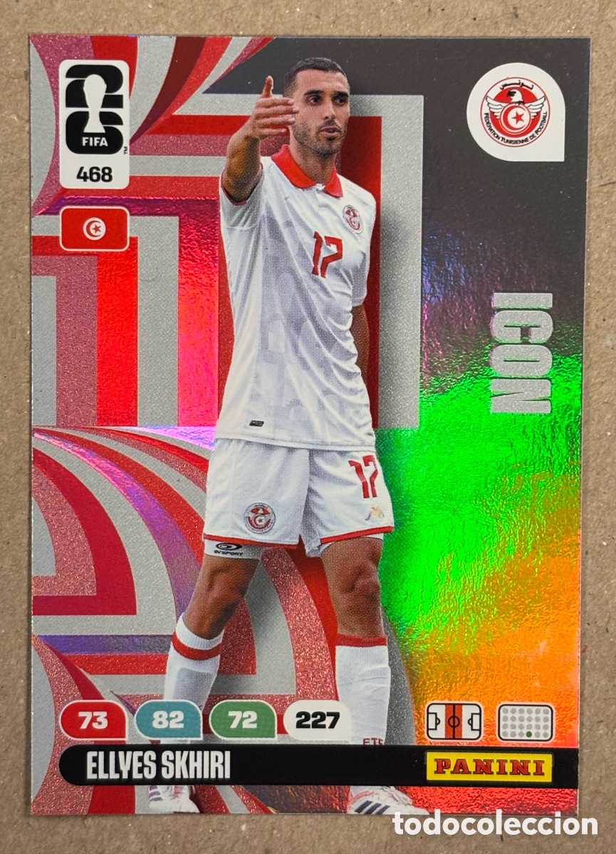 Cromos de F&uacute;tbol: ELLVES SKHIRI (SUIZA). CARTA ICON PANINI ADRENALYN XL FIFA WORLD CUP 2026. #468.