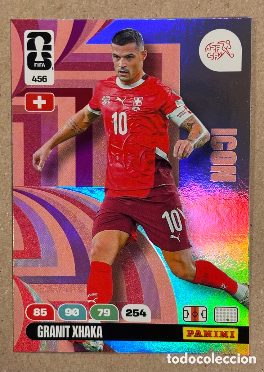 Cromos de F&uacute;tbol: GRANIT XHAKA (SUIZA). CARTA ICON PANINI ADRENALYN XL FIFA WORLD CUP 2026. #456.